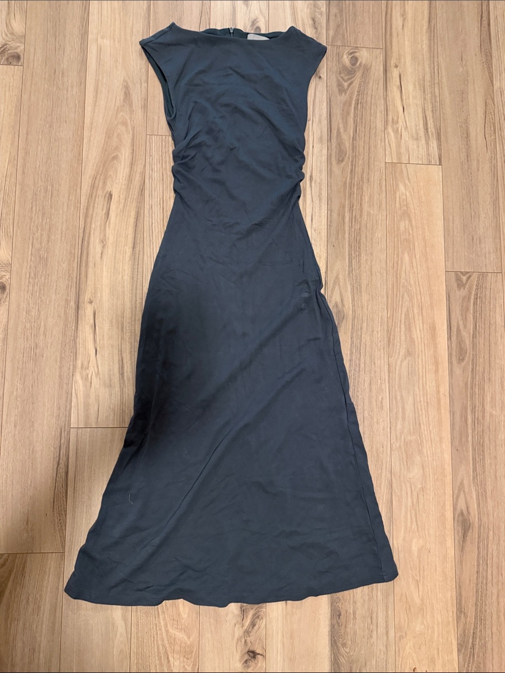 H&M Black Cap-Sleeve Maxi Dress